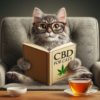cbd pour chat, avec un livre